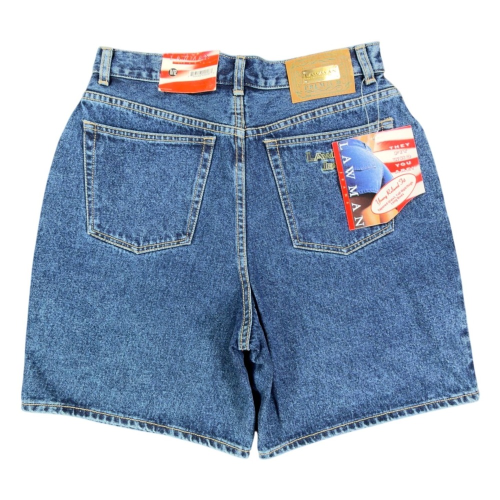 Lawman 90s Vintage High Rise Denim Shorts Womens 11/12 Blue NWT VERA YR77
